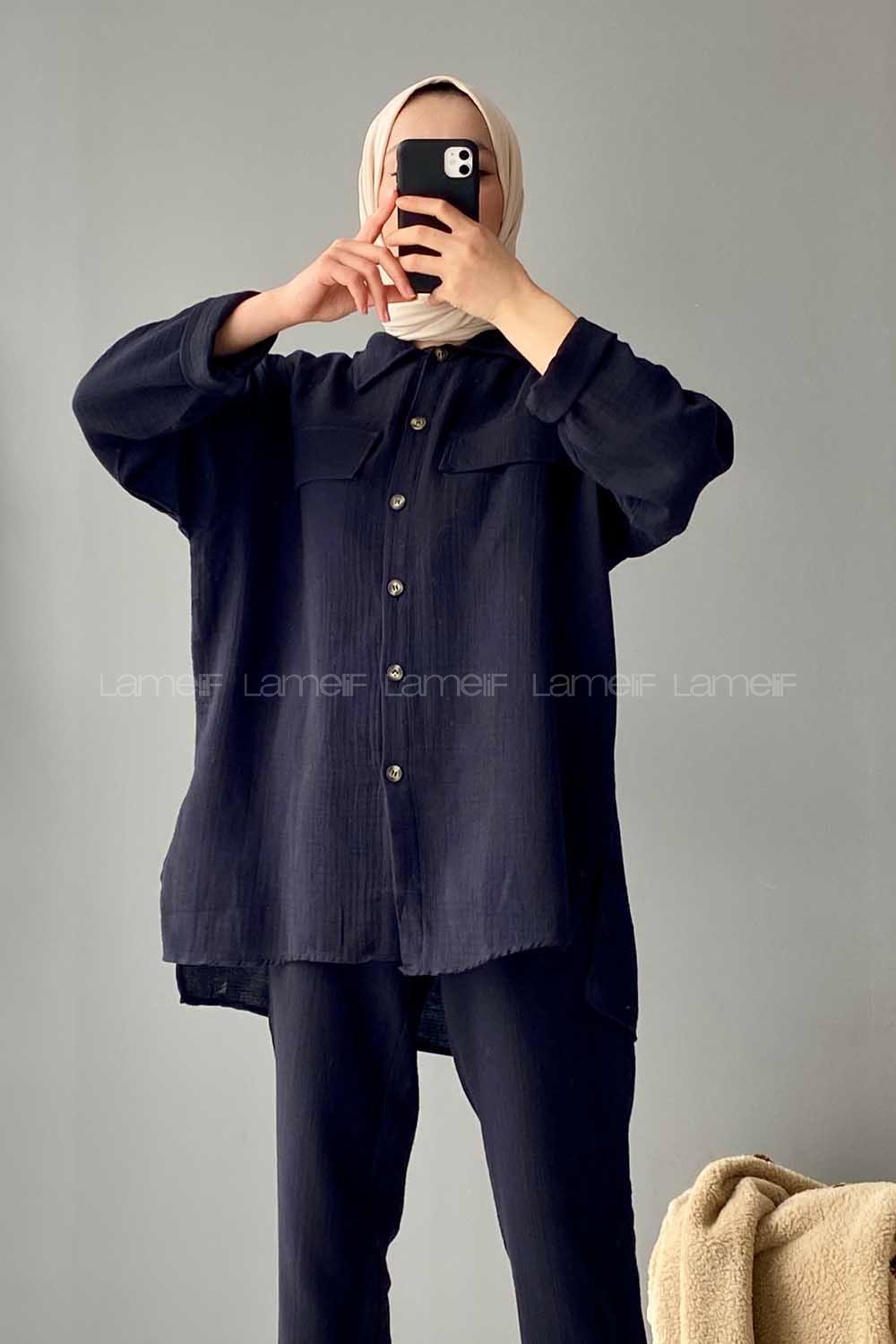 Modalamelif Kapak Cepli İkili Takım Siyah