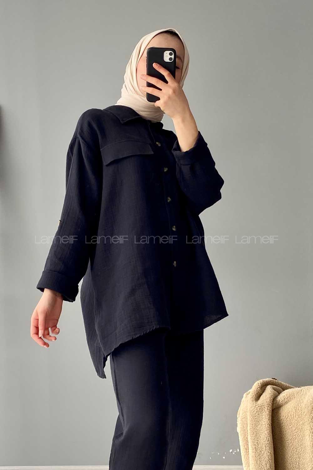 Modalamelif Kapak Cepli İkili Takım Siyah