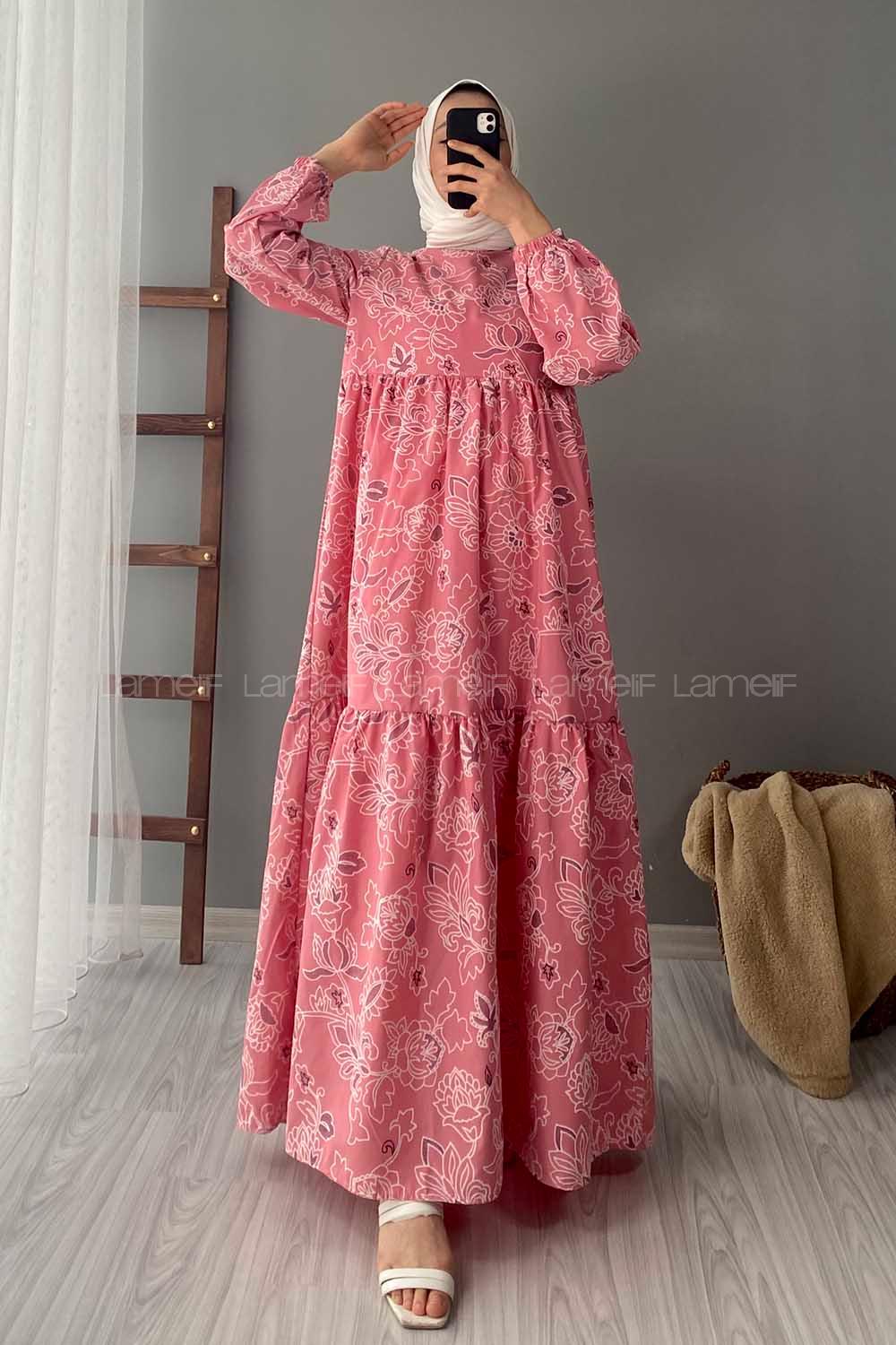 Modalamelif Kilim Desen Elbise Pudra