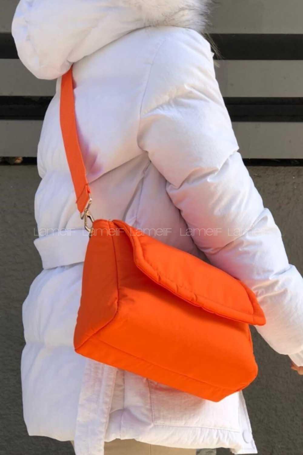 Modalamelif Paraşüt Kumaş Kapak Kilitli Çanta Oranj