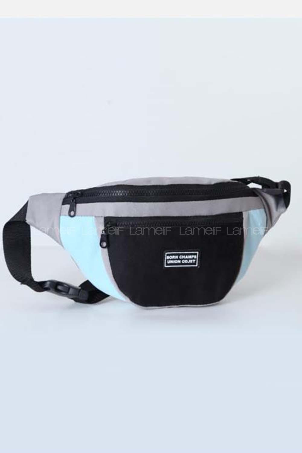 Modalamelif Parça Renkli Bel Çantası Turkuaz