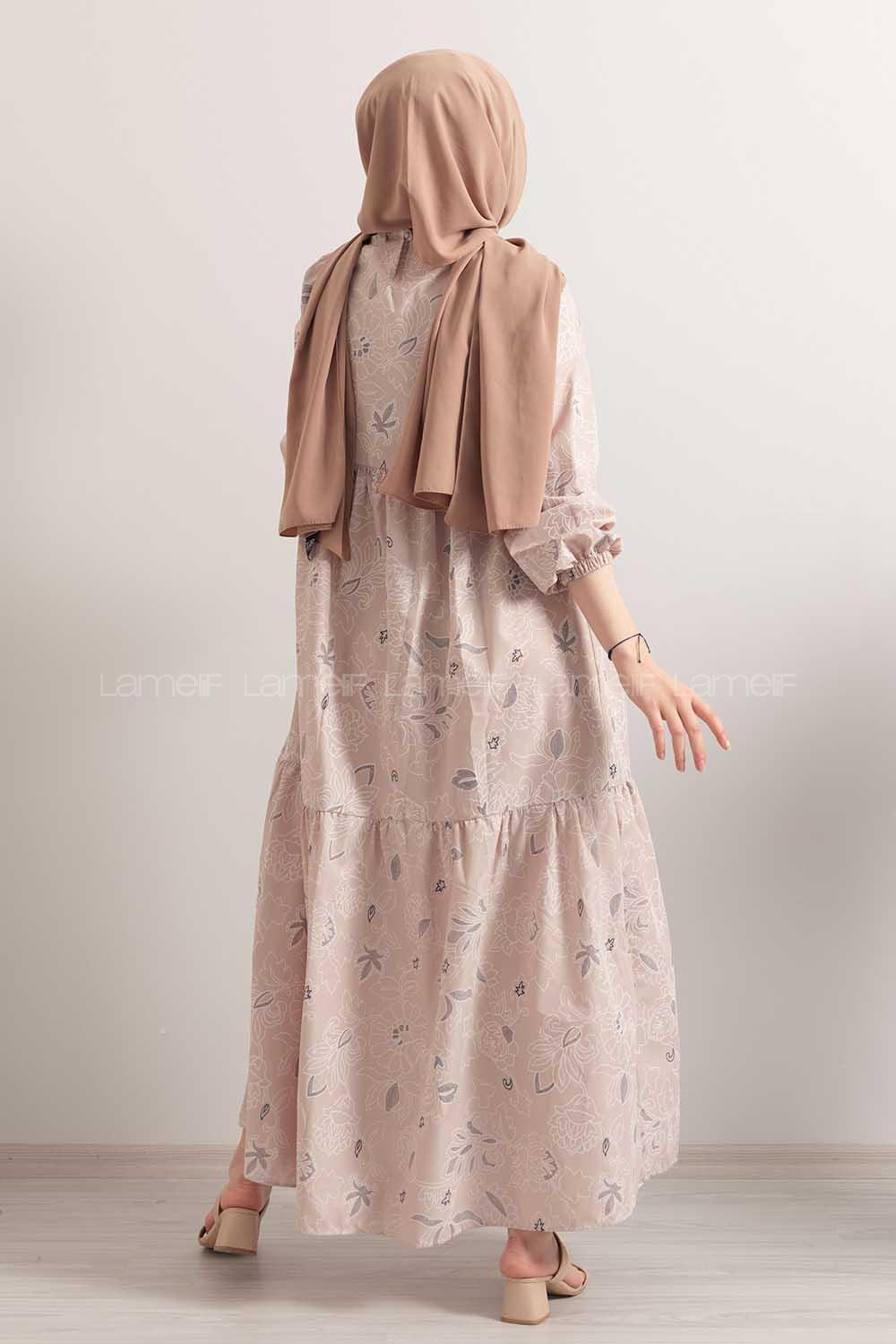 Modalamelif Kilim Desen Elbise Taş Rengi