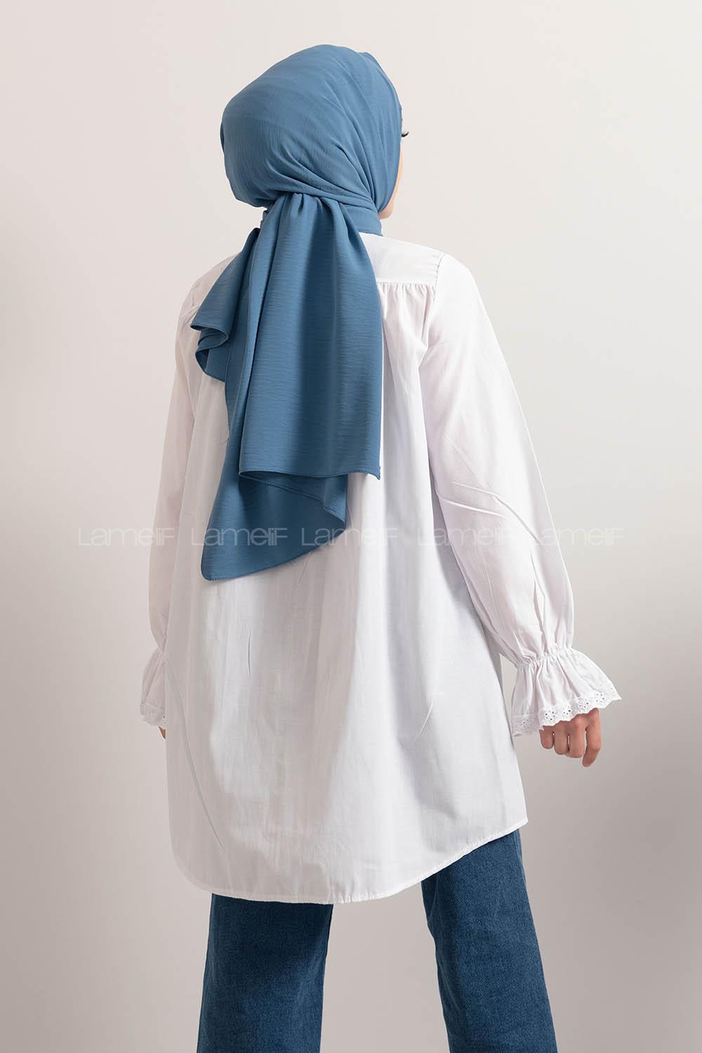 Modalamelif Kol Lastikli Pileli Tunik Ekru