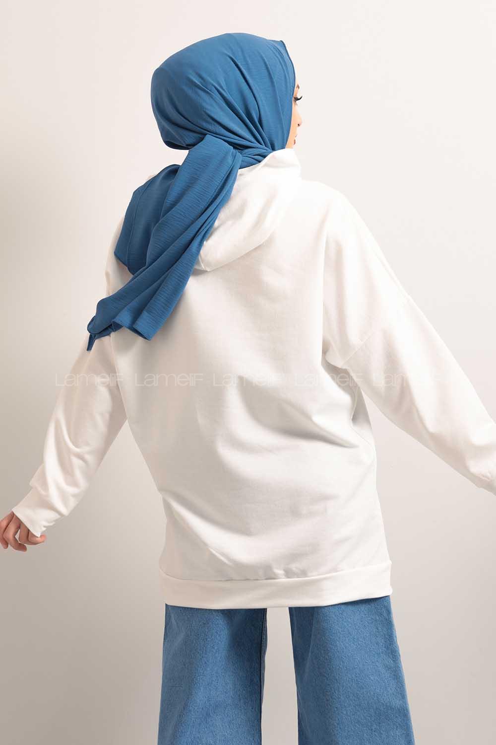 Modalamelif Kapşonlu Do Good Sweatshirt Beyaz