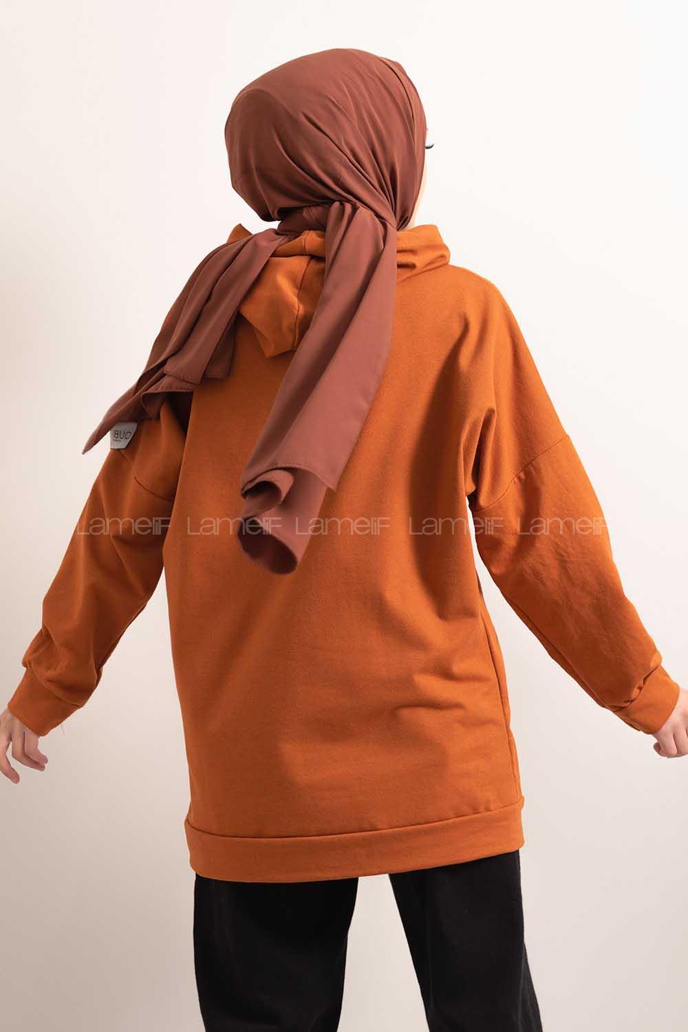 Modalamelif Kapşonlu Do Good Sweatshirt Taba