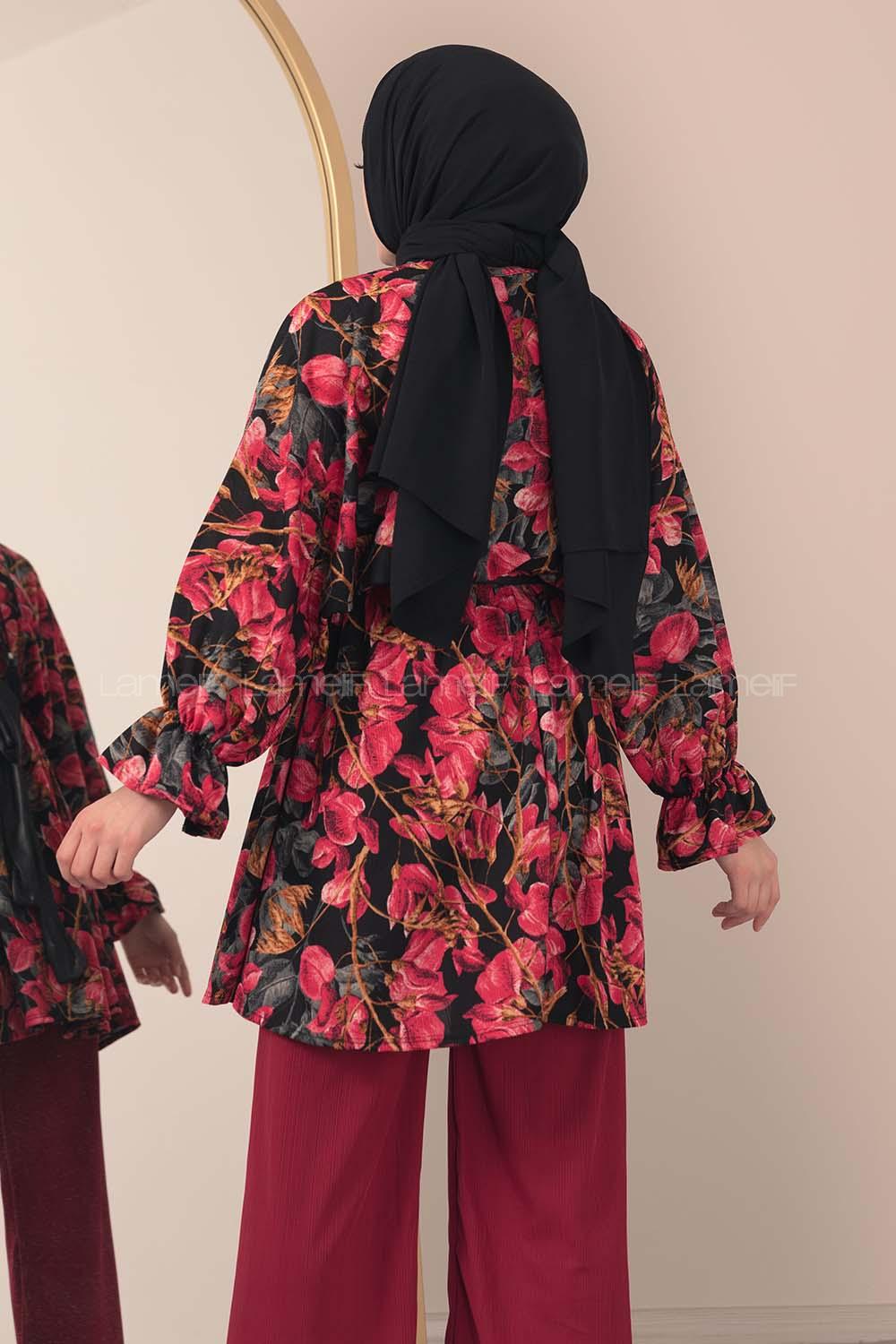 Modalamelif ya_rasa Kol Lastikli İkili Takım Bordo