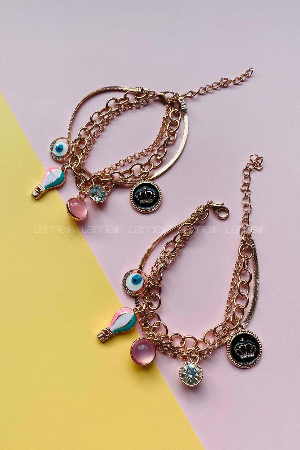 Modalamelif 3lü Rose Gold Balon Bileklik