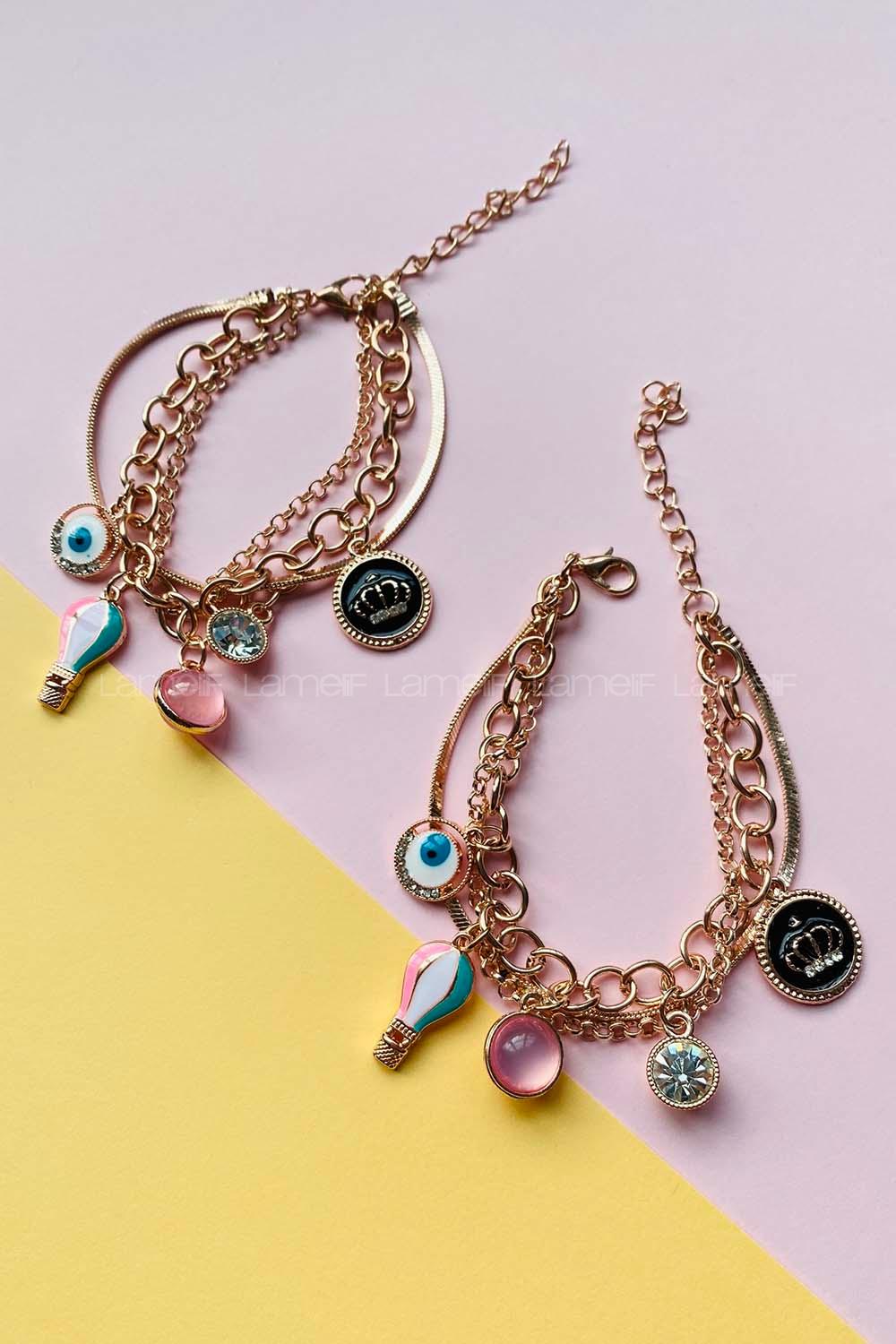 Modalamelif 3lü Rose Gold Balon Bileklik