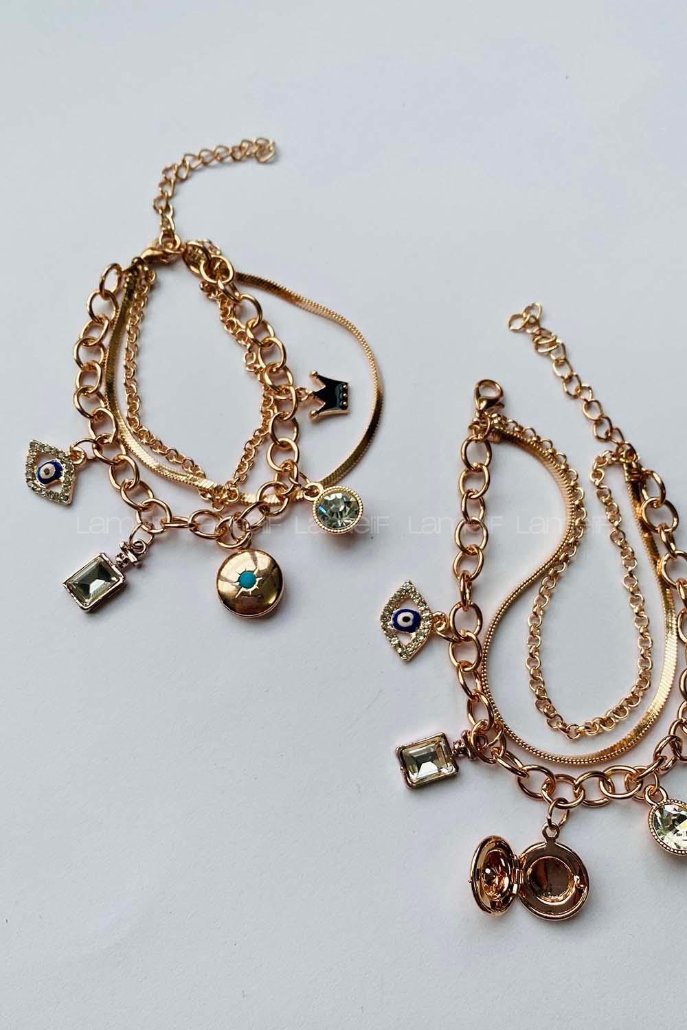 Modalamelif 3lü Tasarım Kapaklı Rose Gold Bileklik