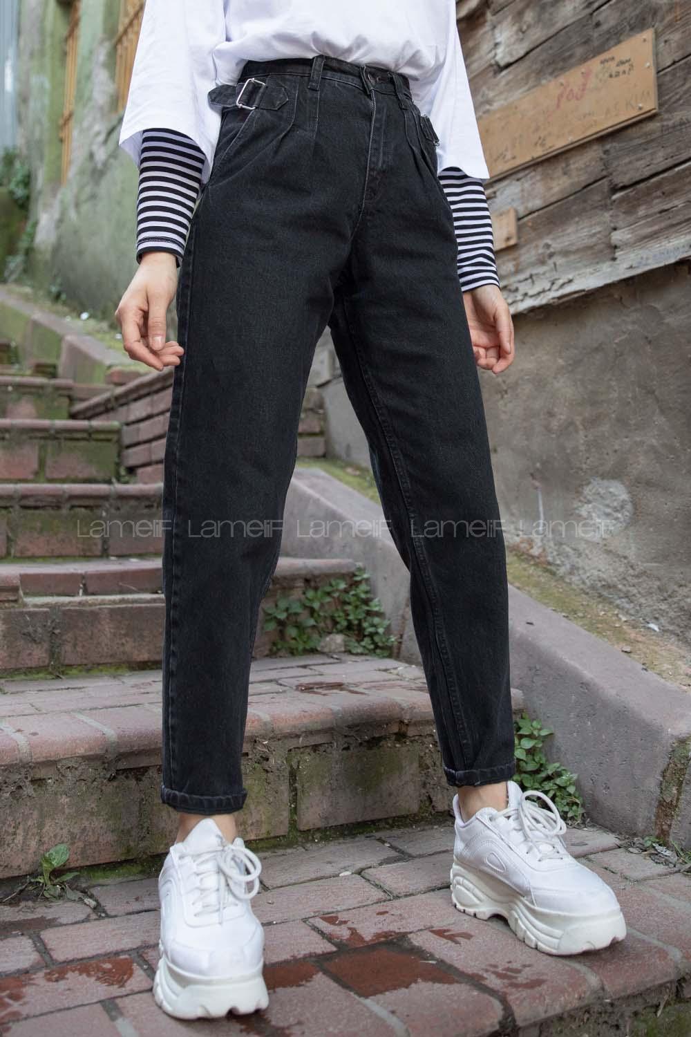 Modalamelif Çift Pile Detaylı Mom Jean