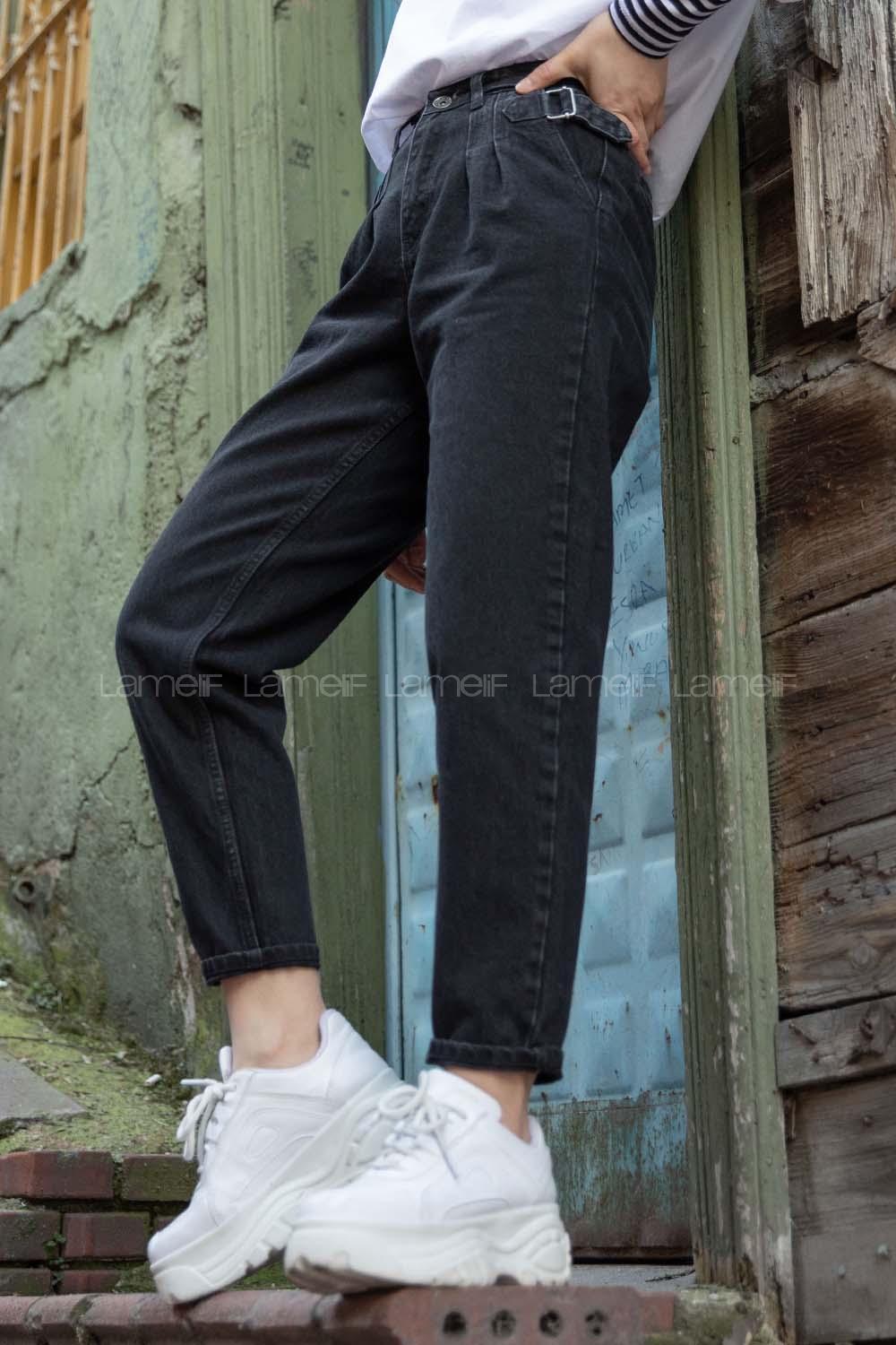 Modalamelif Çift Pile Detaylı Mom Jean