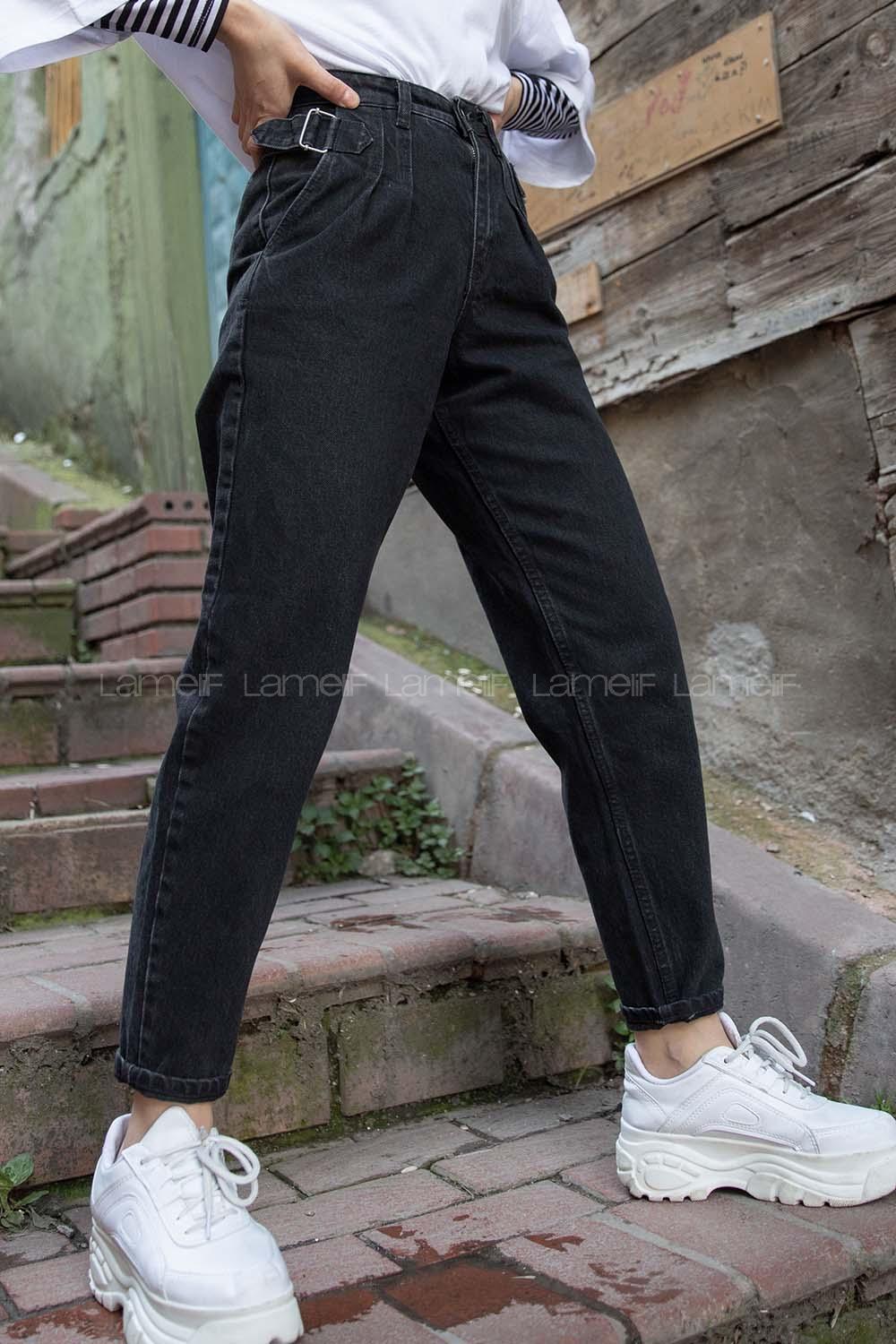 Modalamelif Çift Pile Detaylı Mom Jean