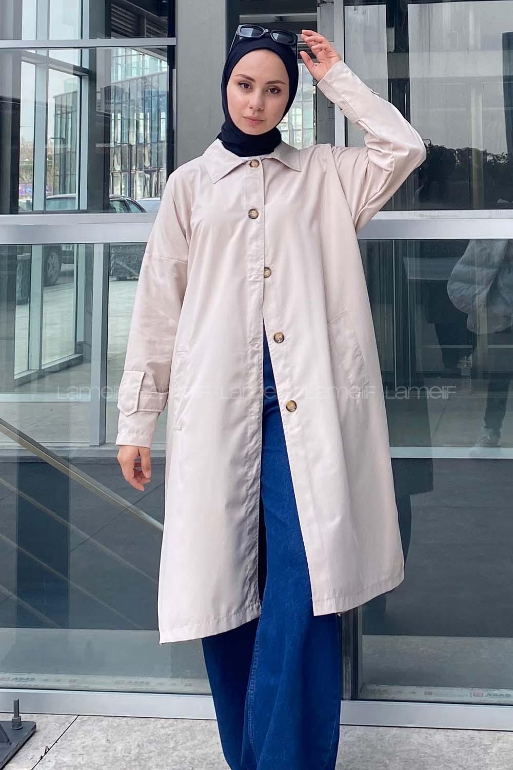 Modalamelif Everlast Sırt Baskılı Trenç Taş