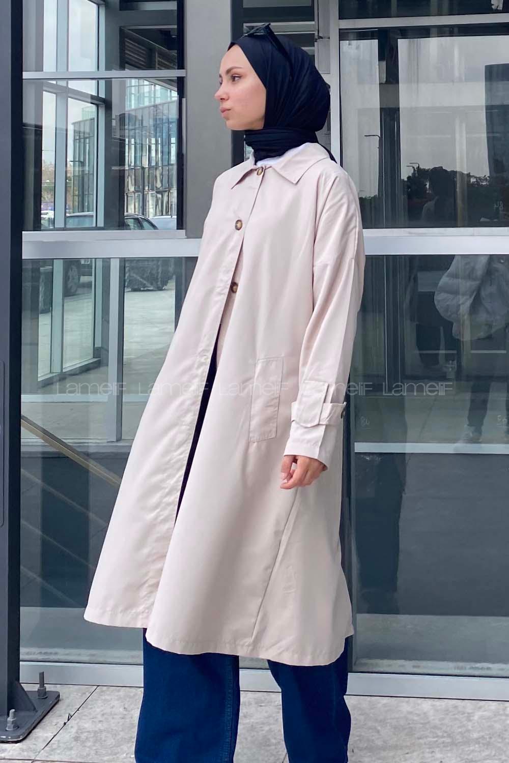 Modalamelif Everlast Sırt Baskılı Trenç Taş