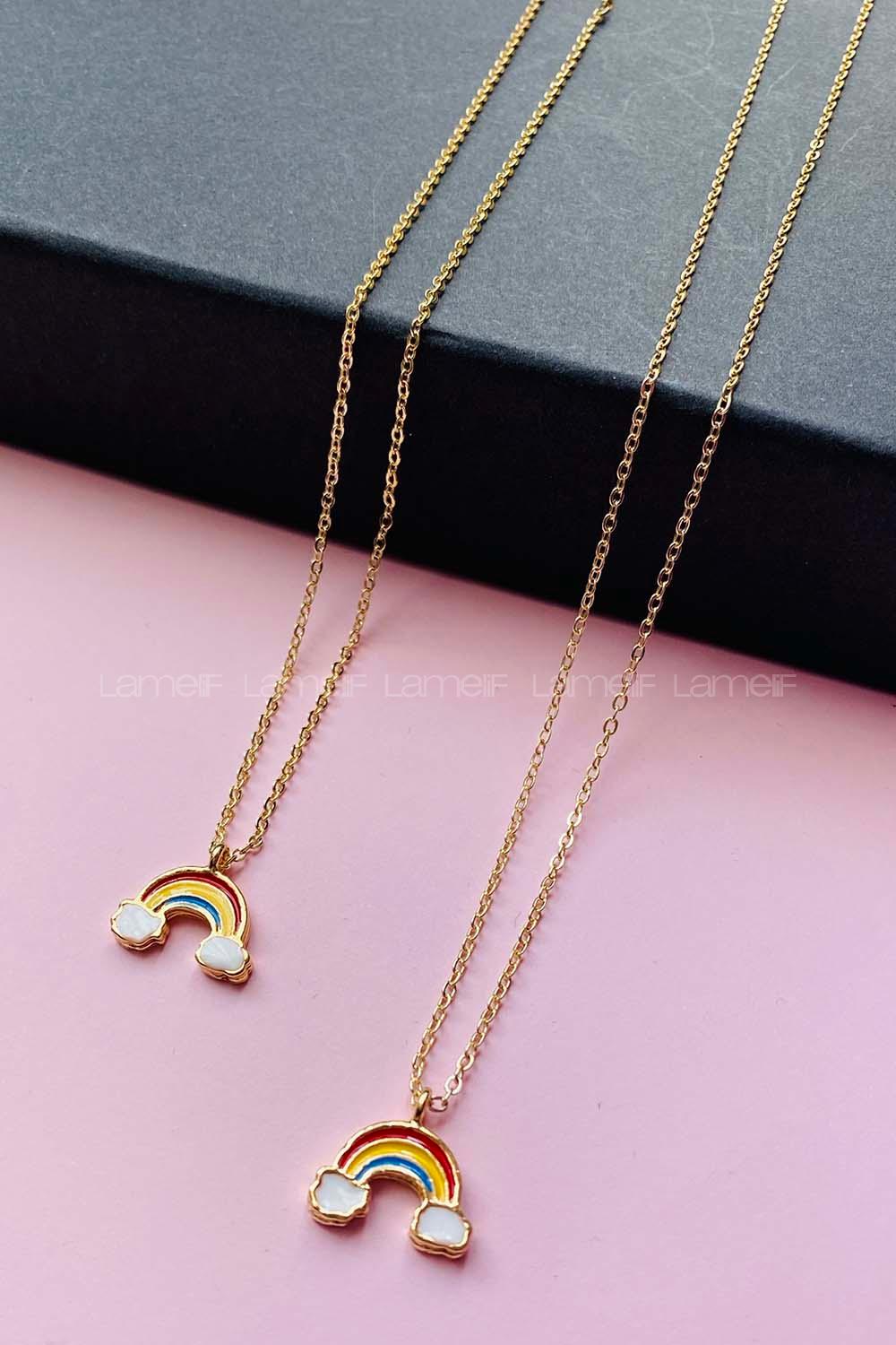 Modalamelif Gold Gökkuşağı Kolye