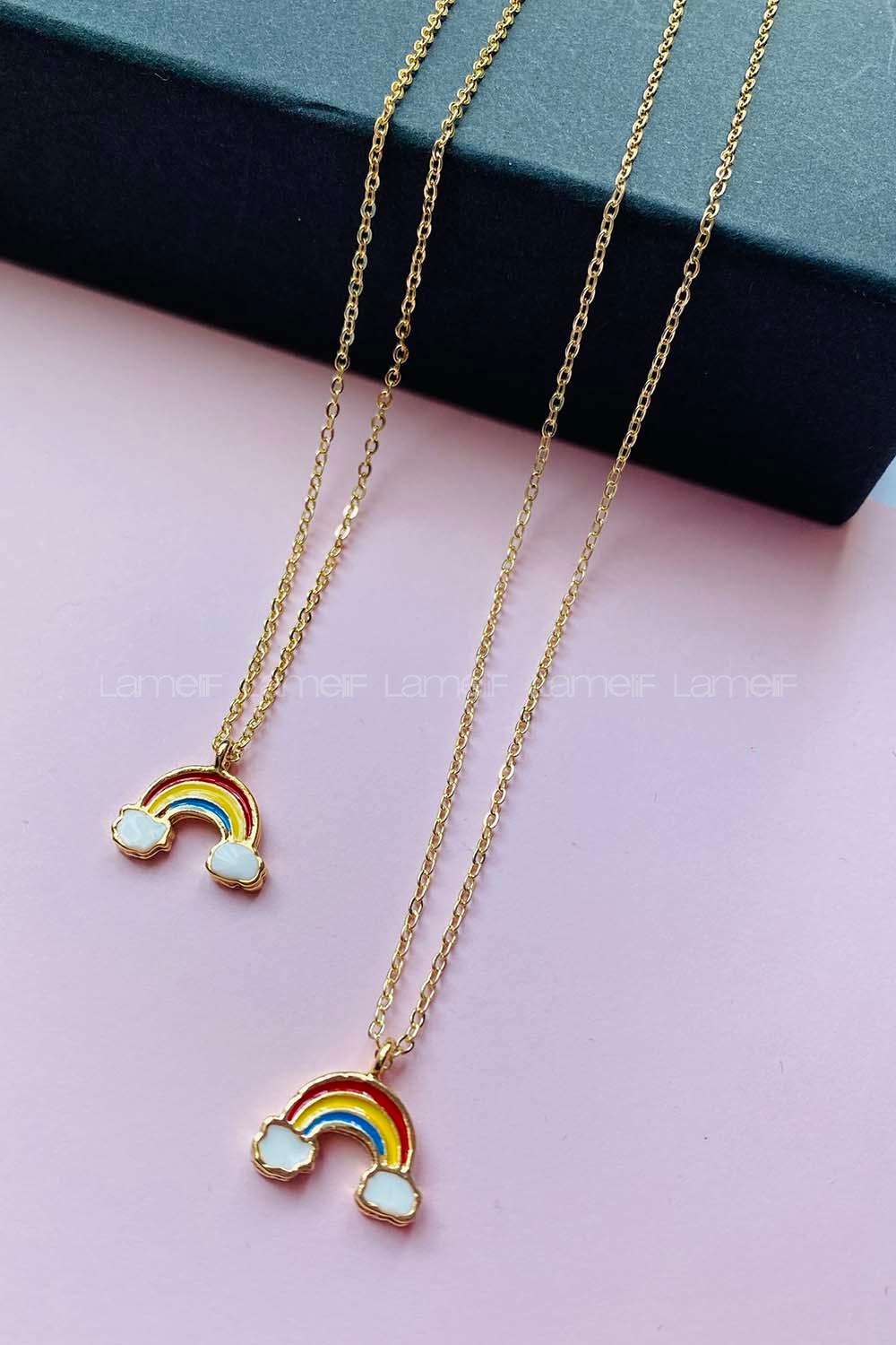 Modalamelif Gold Gökkuşağı Kolye