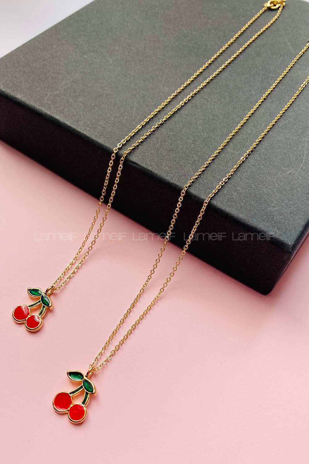 Modalamelif Gold Kiraz Kolye