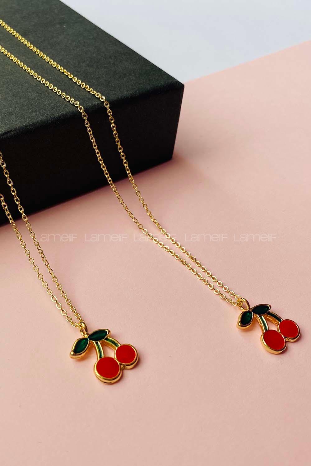 Modalamelif Gold Kiraz Kolye