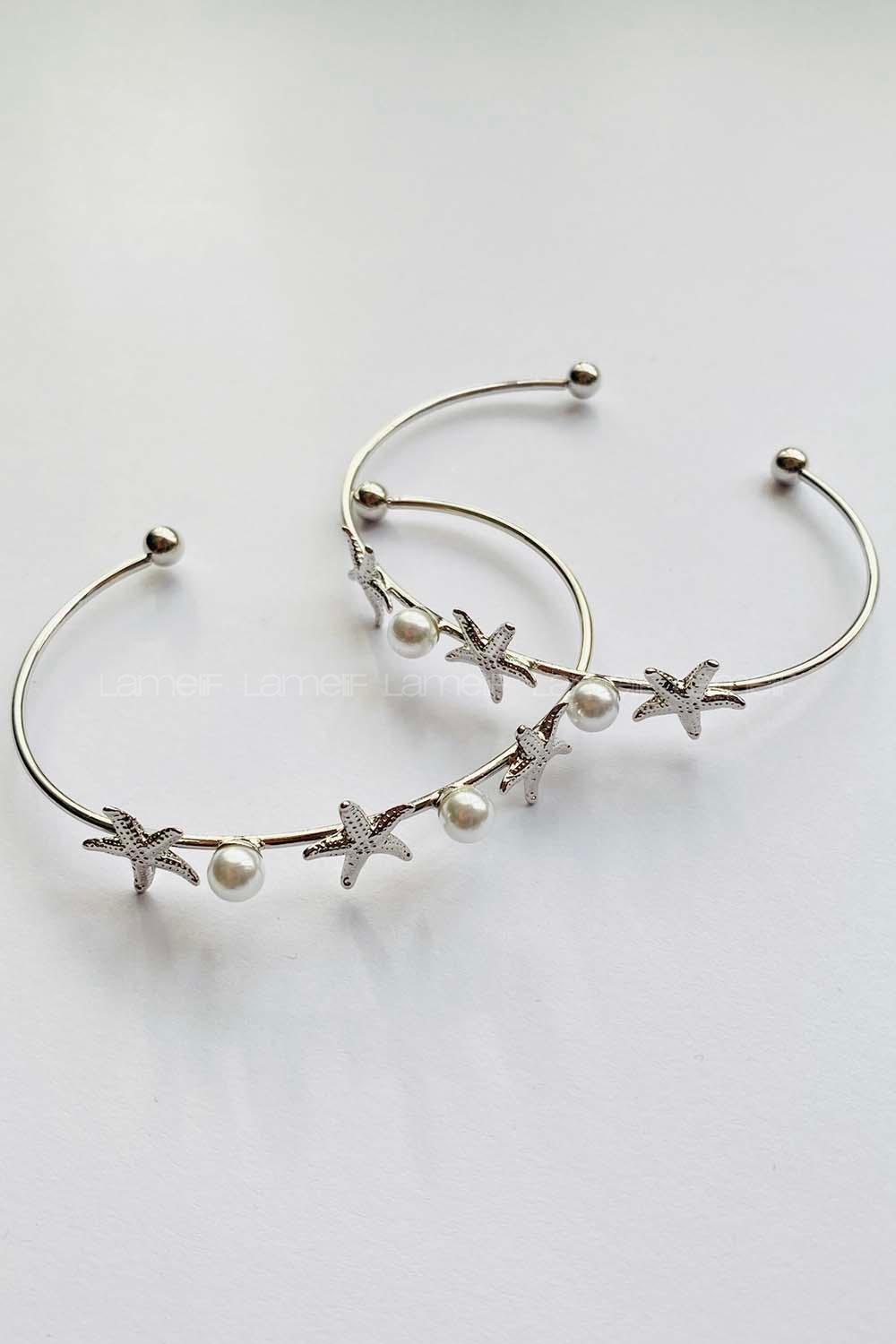 Modalamelif Gümüş Deniz Yıldızı İnci Bileklik