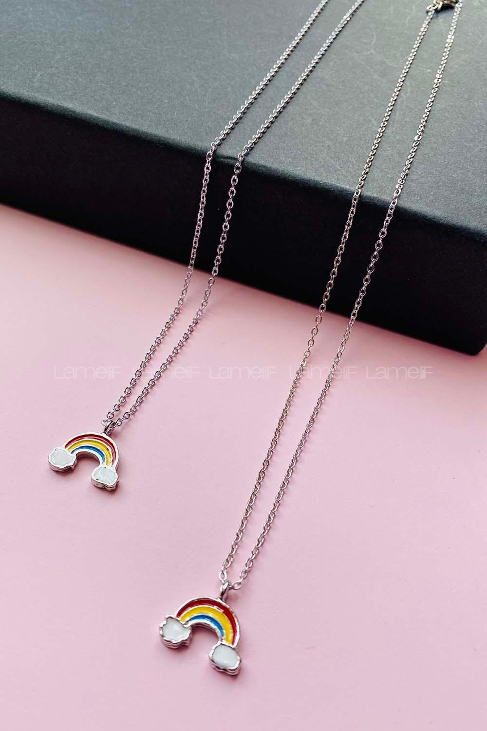 Modalamelif Gümüş Gökkuşağı Kolye