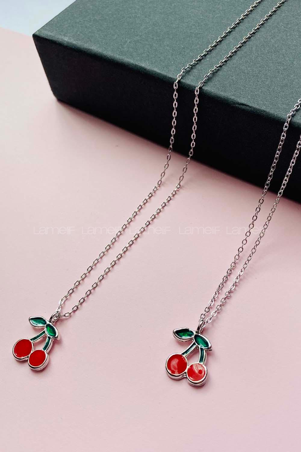 Modalamelif Gümüş Kiraz Kolye