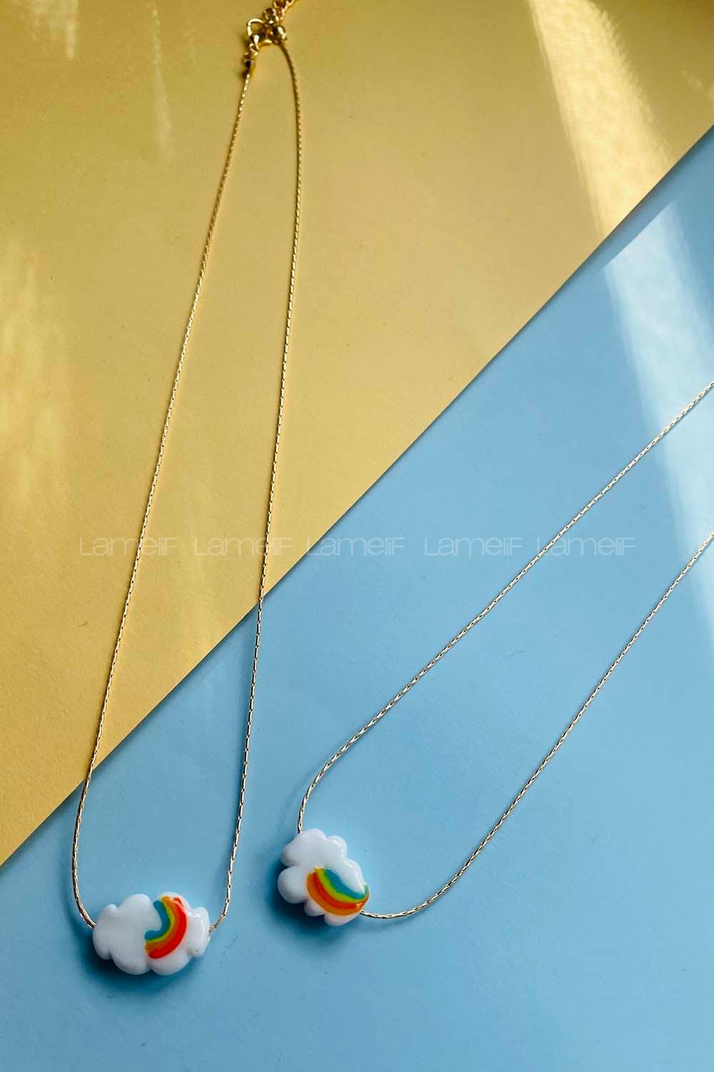 Modalamelif Murano Cam Beyaz Bulut Kolye