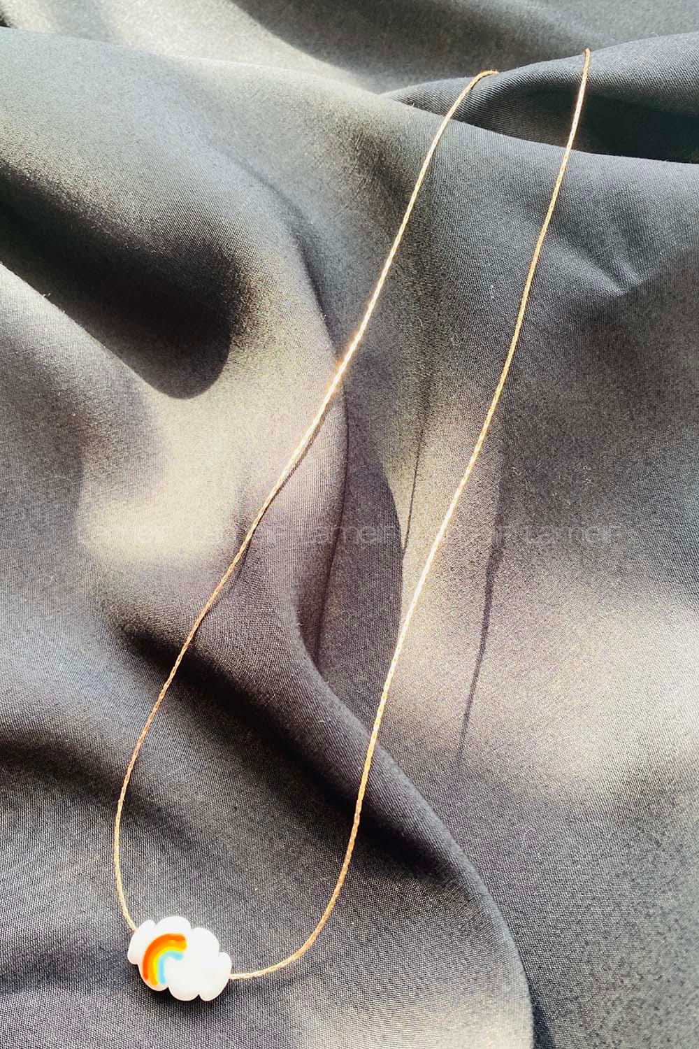 Modalamelif Murano Cam Beyaz Bulut Kolye