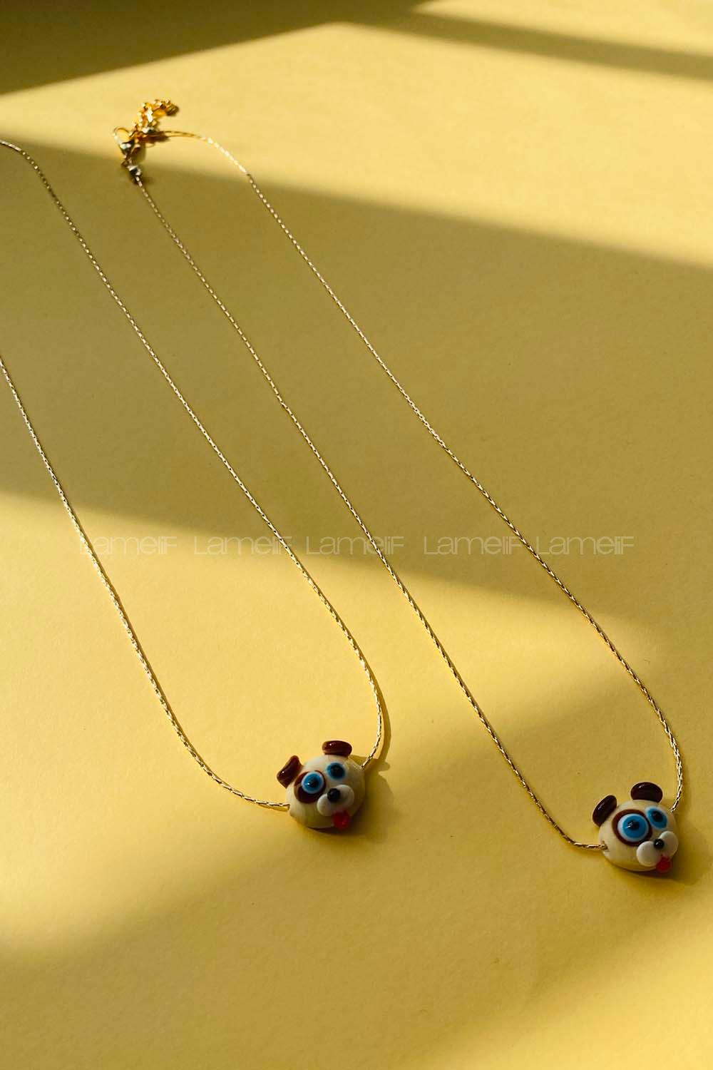 Modalamelif Murano Cam Köpek Kolye