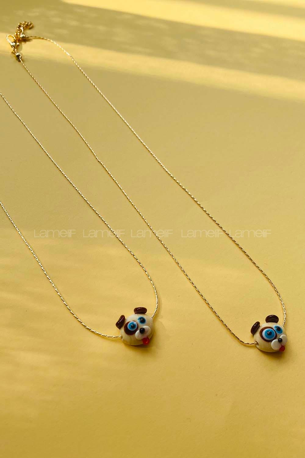 Modalamelif Murano Cam Köpek Kolye