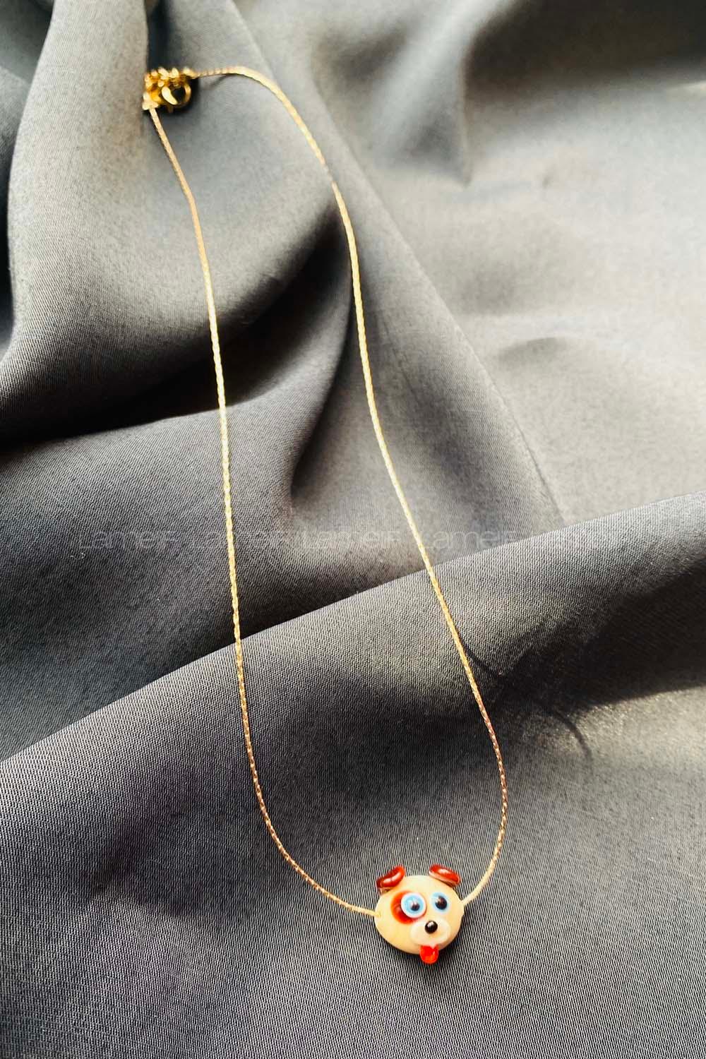 Modalamelif Murano Cam Köpek Kolye