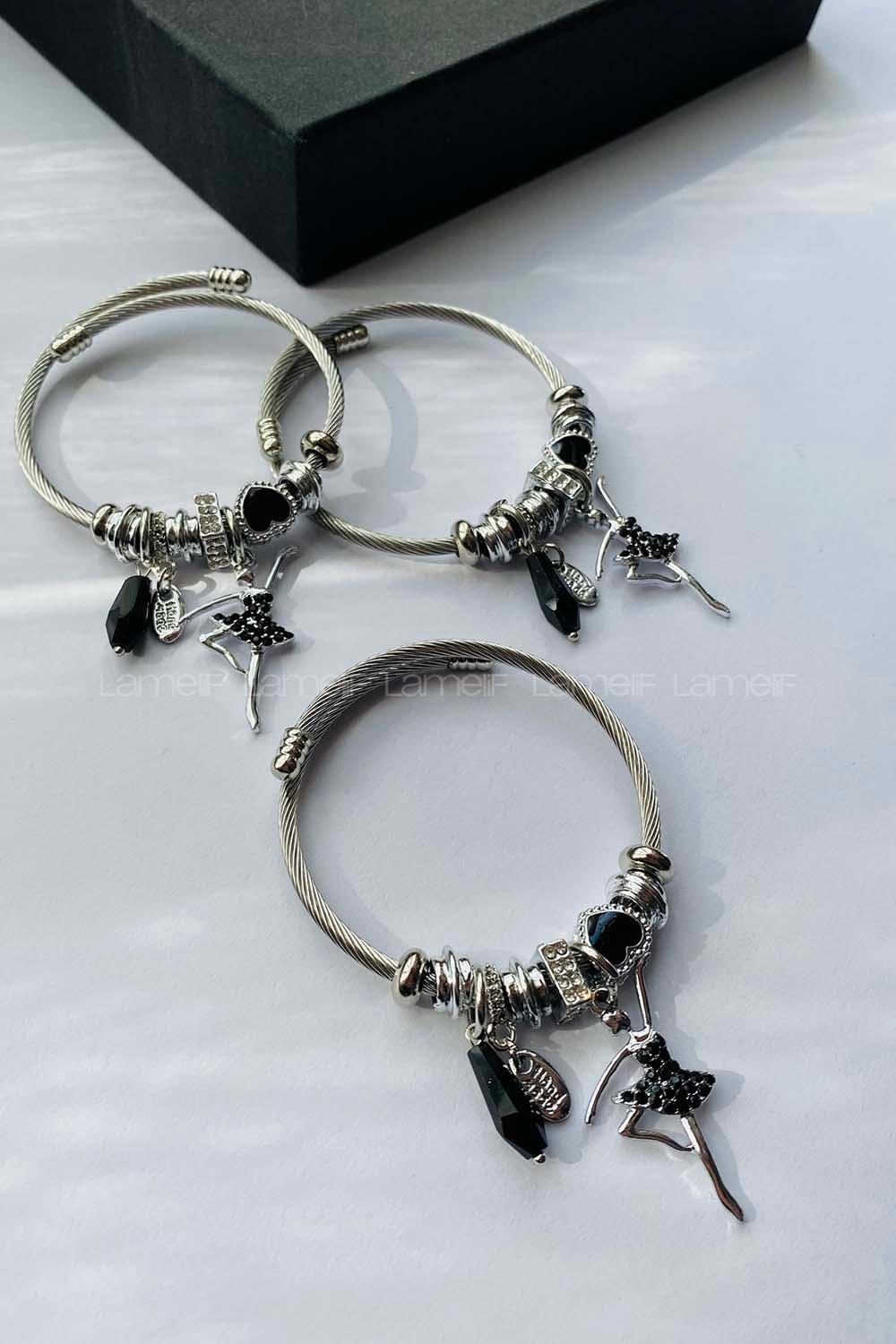 Modalamelif  Siyah Balerin Kız Bileklik