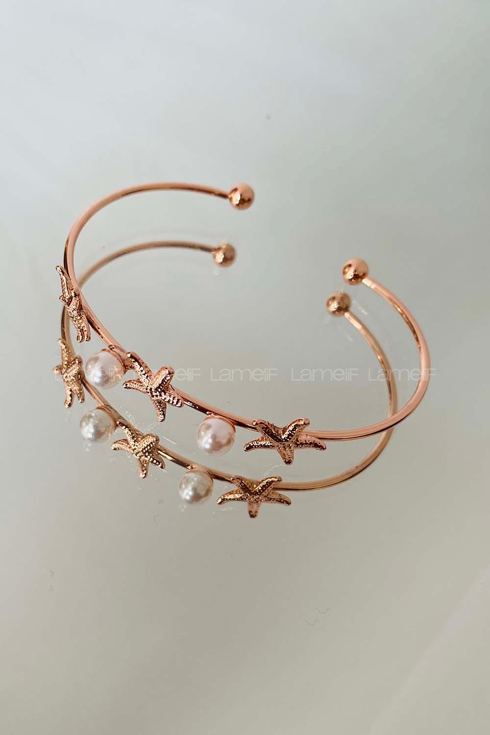 Modalamelif Rose Gold Deniz Yıldızı İnci Bileklik