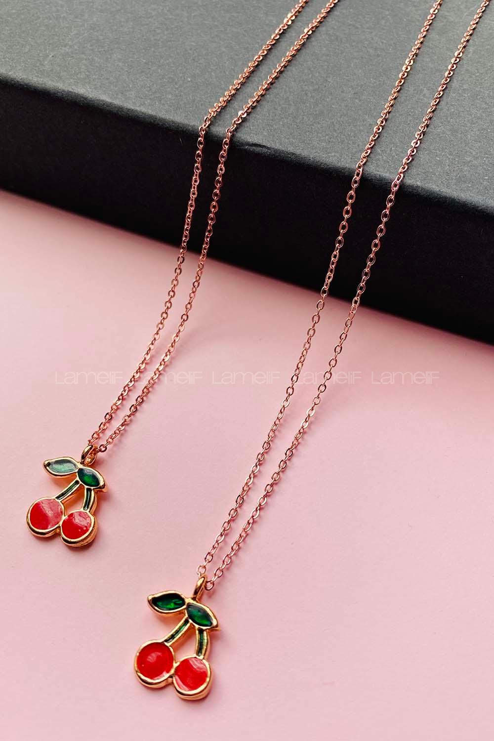 Modalamelif Rose Gold Kiraz Kolye