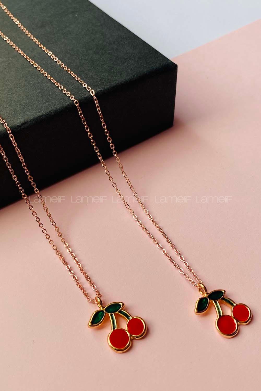 Modalamelif Rose Gold Kiraz Kolye