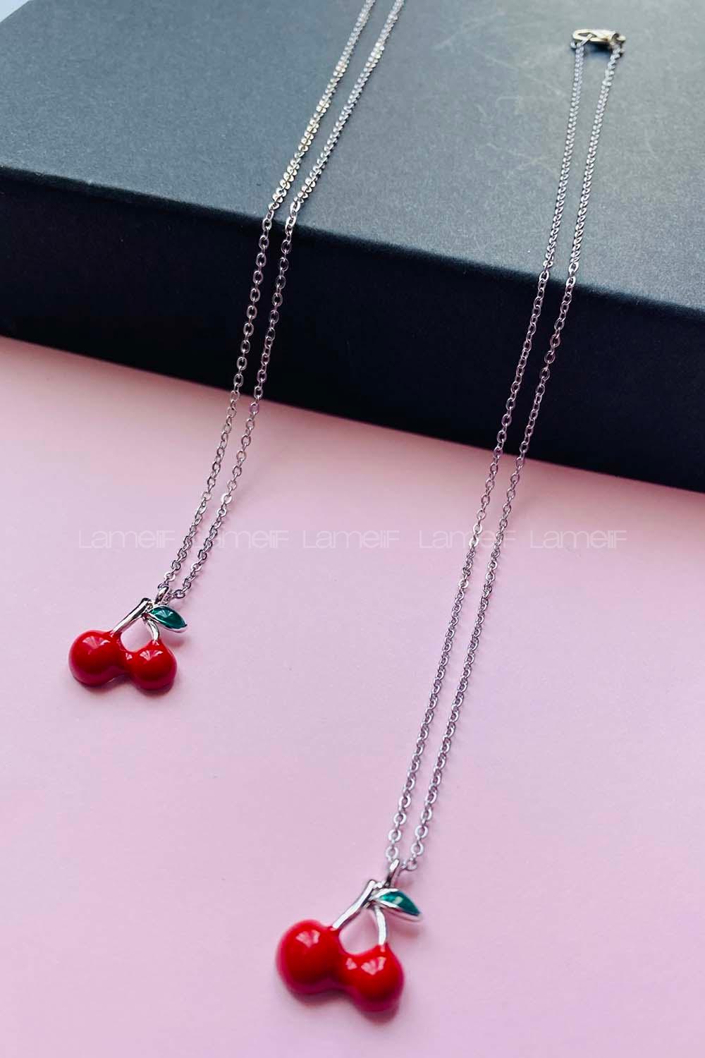 Modalamelif Tonbul Gümüş Kiraz Kolye