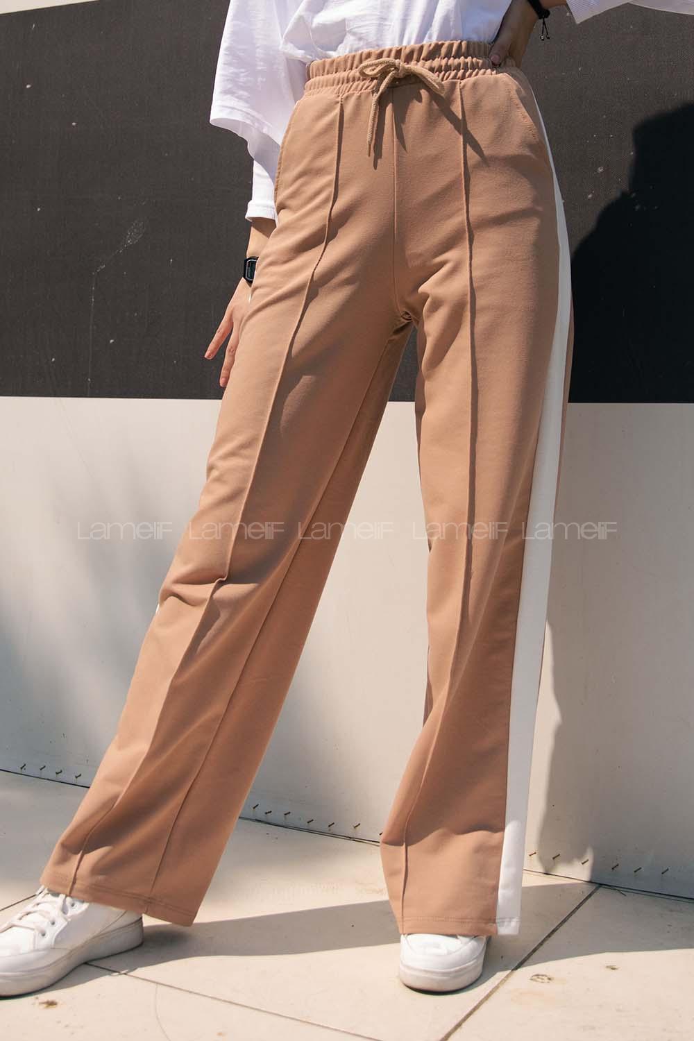 Modalamelif Yanı Garnili Çımalı Eşofman Camel