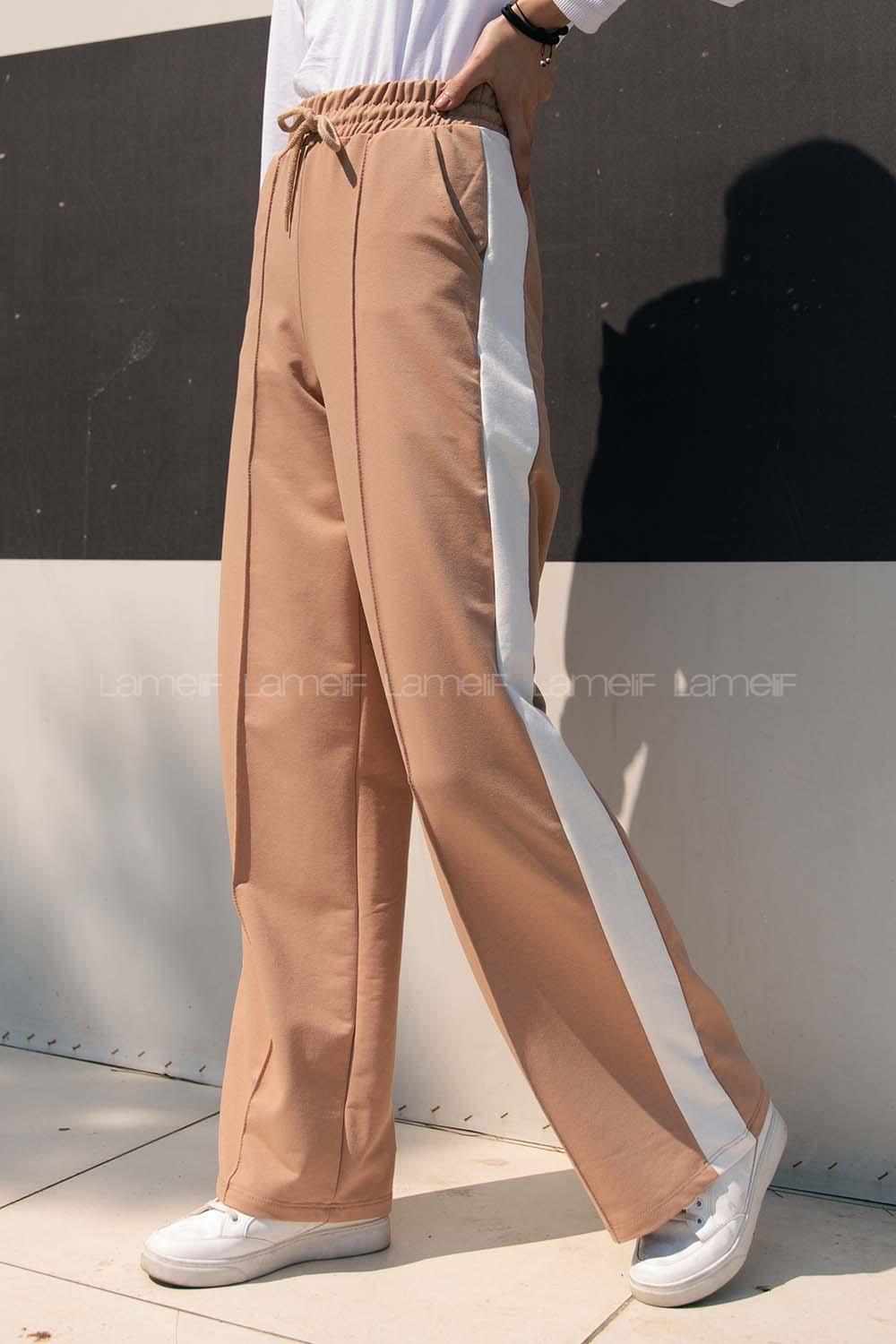 Modalamelif Yanı Garnili Çımalı Eşofman Camel