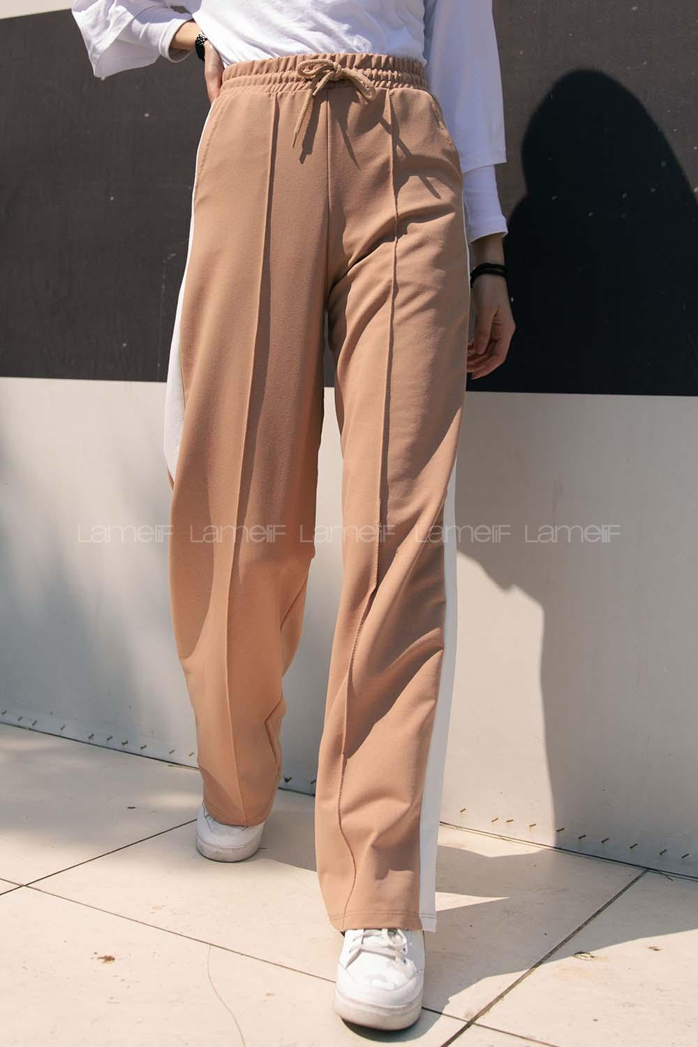 Modalamelif Yanı Garnili Çımalı Eşofman Camel