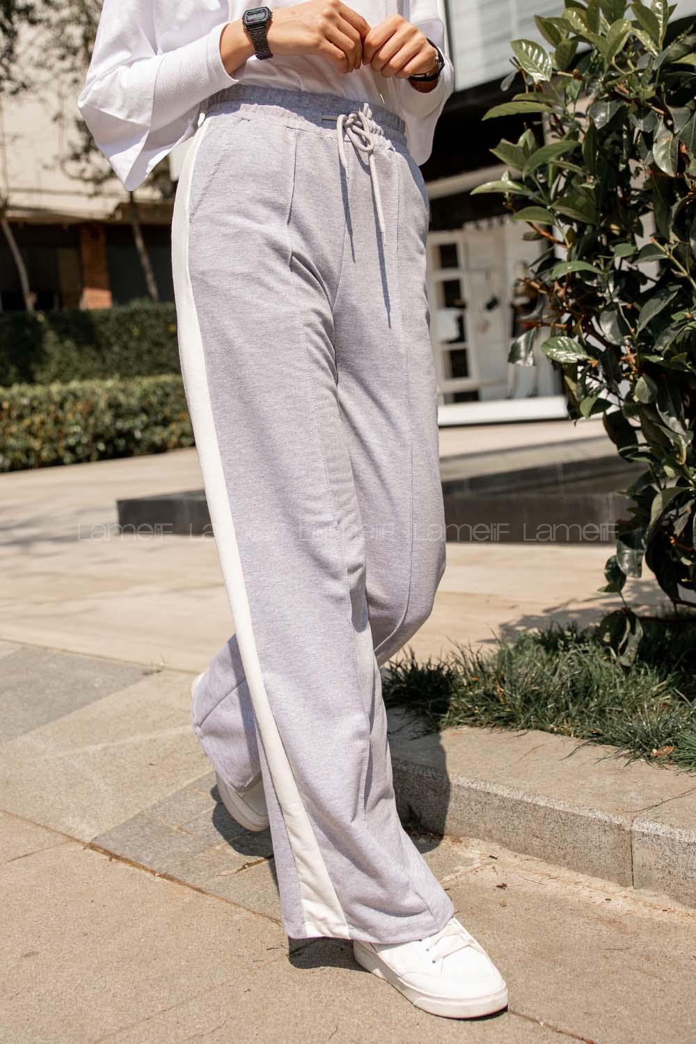 Modalamelif Yanı Garnili Çımalı Eşofman Gri