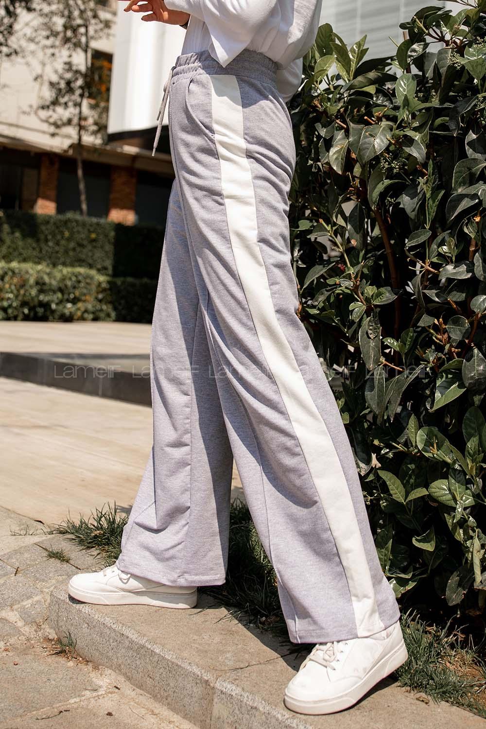 Modalamelif Yanı Garnili Çımalı Eşofman Gri