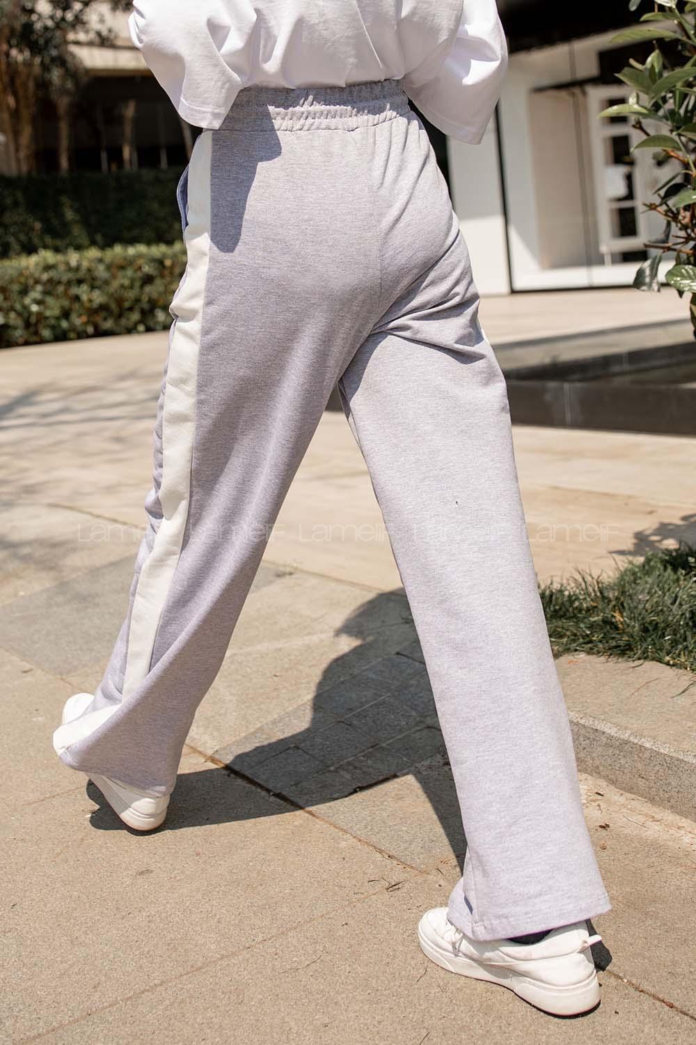 Modalamelif Yanı Garnili Çımalı Eşofman Gri