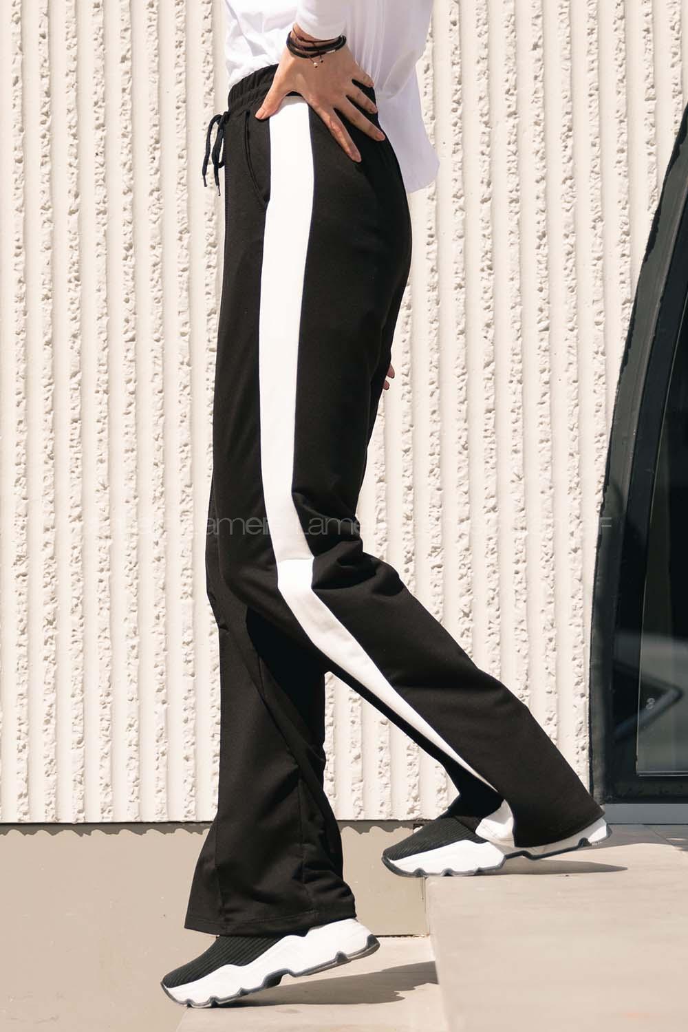 Modalamelif Yanı Garnili Çımalı Eşofman Siyah