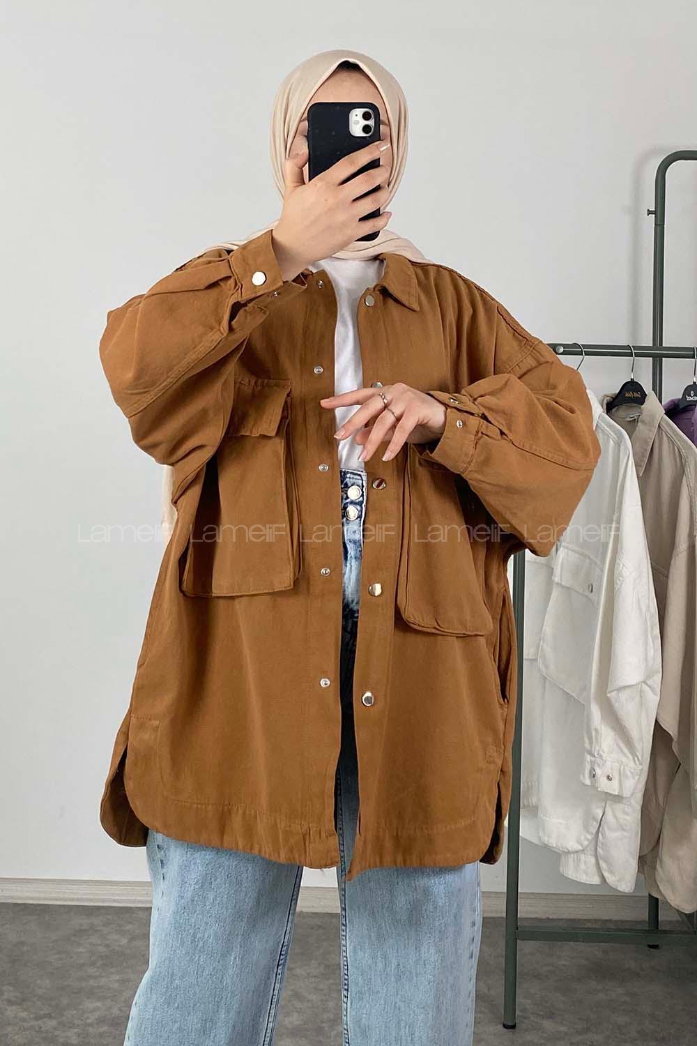 Modalamelif Bombe Cepli Ceket Camel