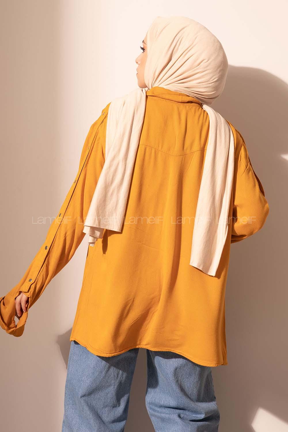 Modalamelif Kol Çıtçıtlı Gabardin Ceket Hardal Sarısı