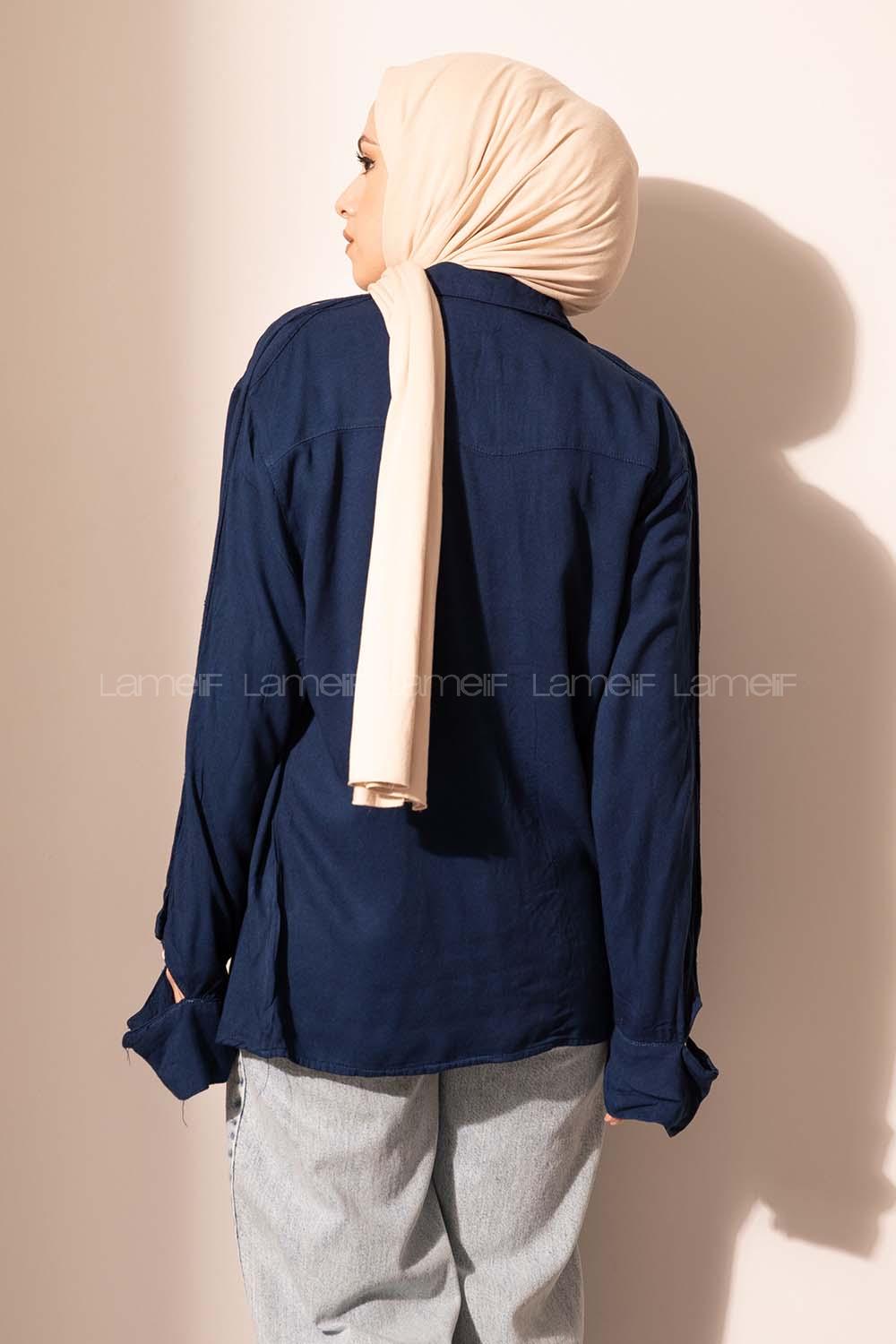 Modalamelif Kol Çıtçıtlı Gabardin Ceket İndigo