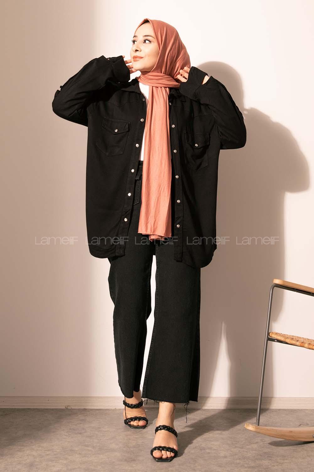 Modalamelif Kol Çıtçıtlı Gabardin Ceket Siyah