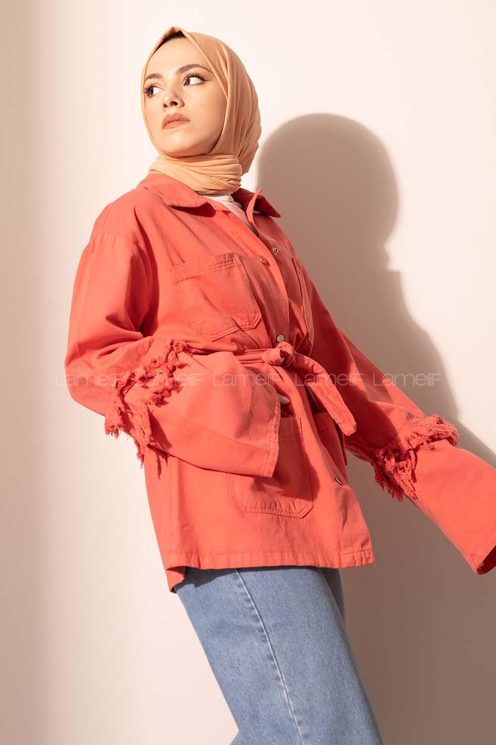 Modalamelif Kol Püsküllü Kot Ceket Şeker Pembesi