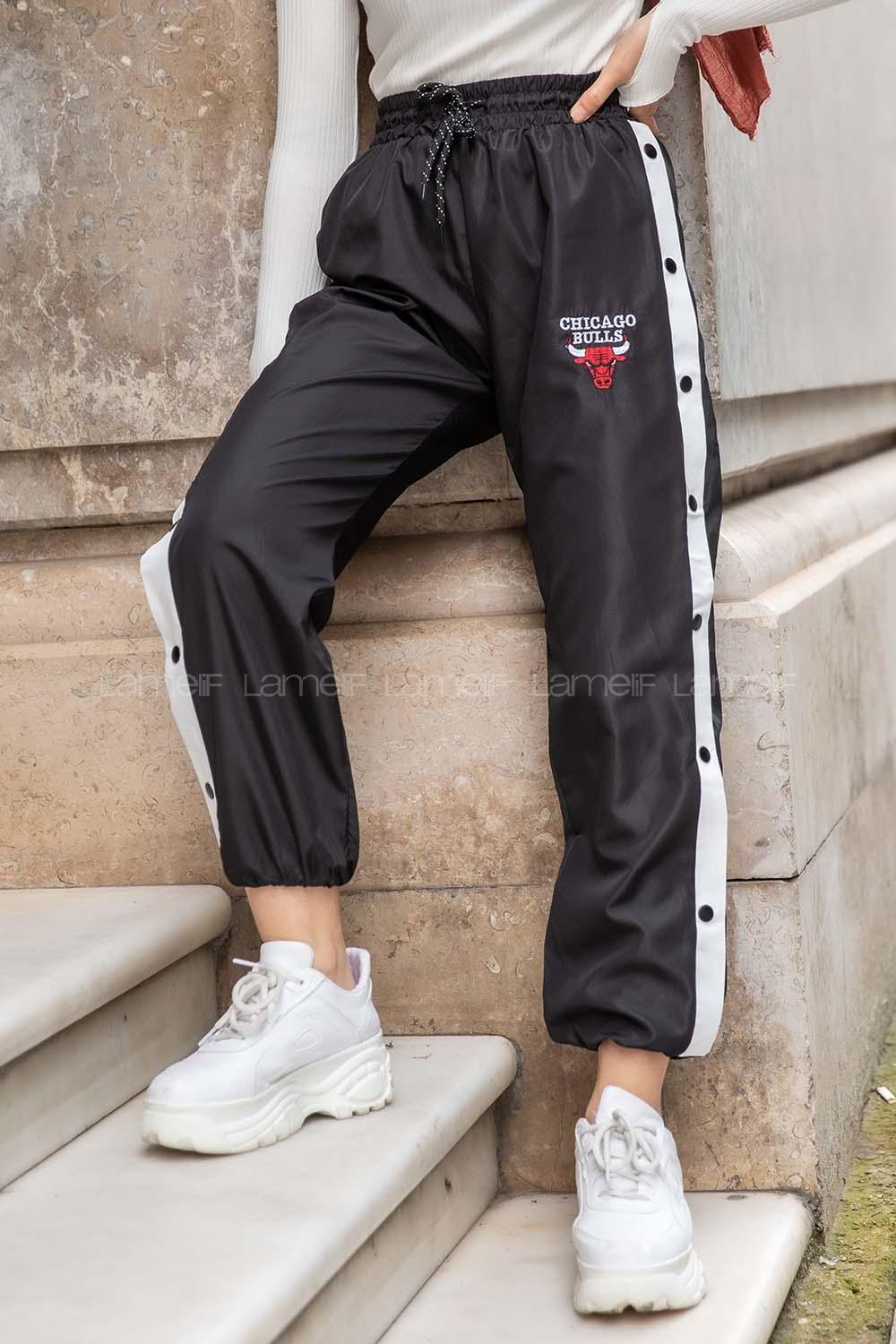 Modalamelif  Chıcago Buls Baskılı Eşofman Altı Siyah