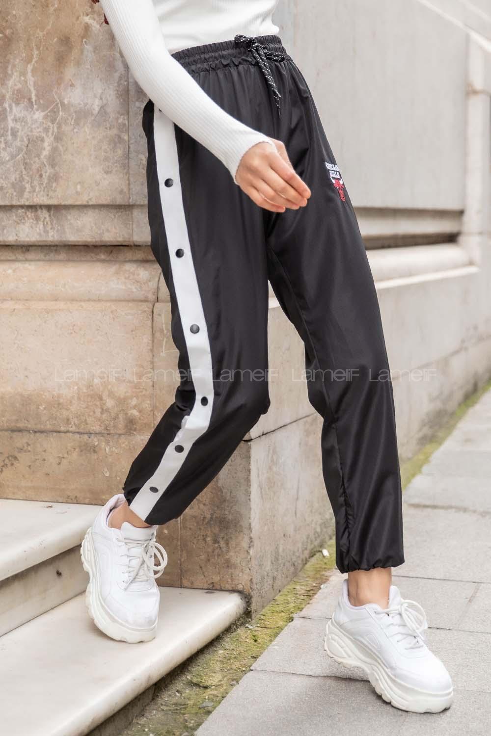 Modalamelif  Chıcago Buls Baskılı Eşofman Altı Siyah