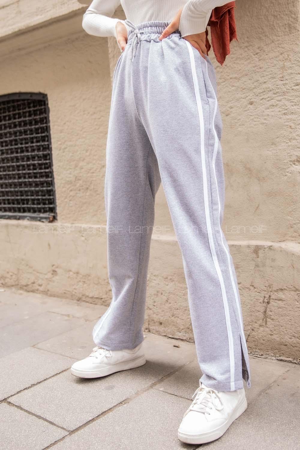 Modalamelif Yanı Şeritli Eşofman Altı Gri